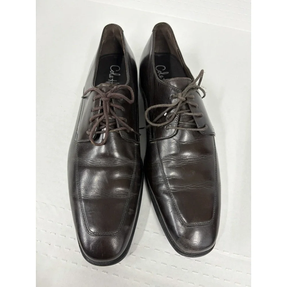 Cole Haan C08162 Men's 11 M Brown Leather Apron Toe Oxford Dress Shoes T3
